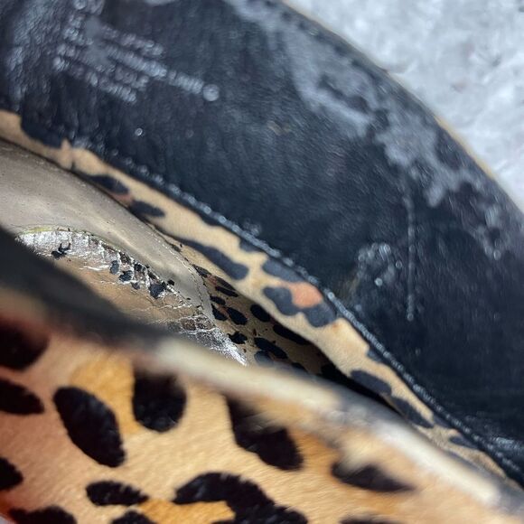 Gianni Bini Leather Calf Hair Leopard Print Pull On Stiletto Ankle Boots SZ8M - Picture 11 of 11